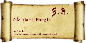 Zádori Margit névjegykártya